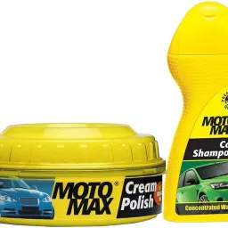 Motomax Bike & Car wash shampoo 100ml, Bike and Car Body Cream polish with Carnuba wax and Micro Polishing Agent for shining 230g Combo-picture-27