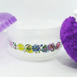 New Born Baby Powder Puff with Container and Holder (Purpule) - 30 ML Filling Telcome Powder-image-70