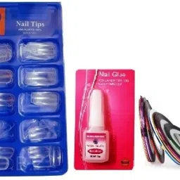 3D Nail Art Kit 100 nails glue and 5 striping tapes-12