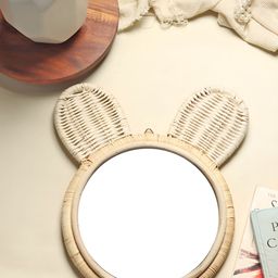 HABERE INDIA Beige Wall Decor Rattan Mirror-image-85
