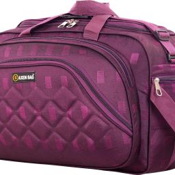 50 L Strolley Duffel Bag - STYLISH TRAVEL DUFFEL LUGGAGE BAG WITH TOW WHEEL TRAVELLING MEN WOMEN BAGS - Purple - Regular Capacity-image-16