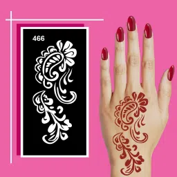 Color Friendly Flower Mehndi Stencil Sticker With Crisp Lines-image-39