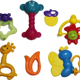 Colourful Plastic Non Toxic Set of 7 Attractive Rattle for New Borns Rattle-21