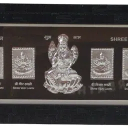 999 Silver Sri Ashta Laxhmi yantra. Decorative Showpiece - 3 cm-30