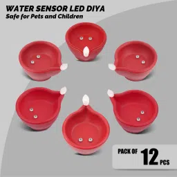 WATER SENSOR DECORATIVE DIYA FOR HOME,OFFICE, BALCONY Plastic (Pack of 12) Table Diya Set-image-22