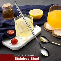 long handle ice cream spoon set of 2 Stainless Steel Cream Spoon Set-7