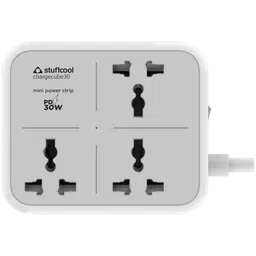 stuffcool ChargeCube30 1500 Amps Power Strip (Universal Plug Points, White)-23