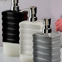 Kookee Grey Abstract Ceramic Soap Dispenser image 4