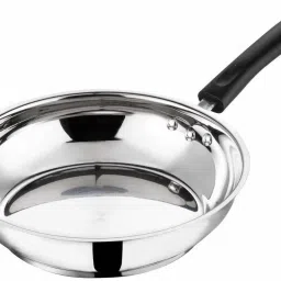 Stainless Steel Encapsulated Bottom Induction & Gas Compatible Heavy Base Fry Pan 20.32 cm diameter 1.5 L capacity-3