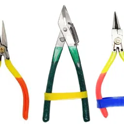 Jewellery Making Pliers Combo Flat, Round and Side Cutter Nose Plier - (Jew-Kit-3 Pcs. Bugla)-15