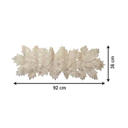 Kuber Industries Off White Leaf Design Soft Leather Table Runner image 2