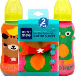 meemee Soft Plush Baby Feeding Bottle Cover with Cute Animated Print (Pk-2) Multicolour-picture-14