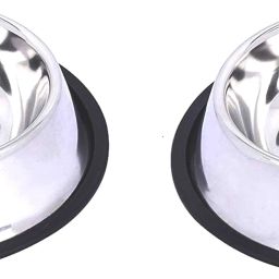 Anti Skid Cat & Puppy Food Bowl Steel Bowl for Small Dogs Cat 200mlX2 Very Small Steel, Steel Pet Bowl-picture-13