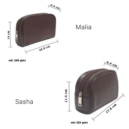 KARA Set of 2 Tan Leather Toiletry Kits image 5