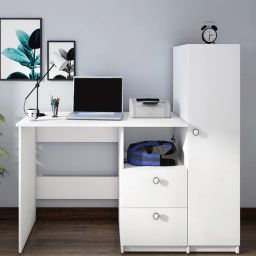 woodbuzz Derrick Writing Table In Frosty White Finish-picture-15