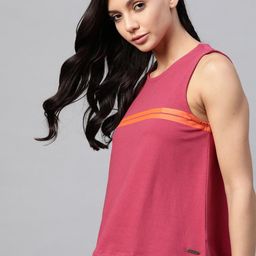 roadster Women Striped Round Neck Cotton Blend Pink T-Shirt-picture-26