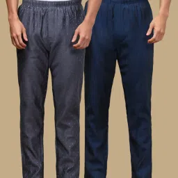 Pack of 2 Mens Ethnic Motif Viscoseblend Pyjama with adjustable waistband and Side Pockets Men Pyjama-image-92