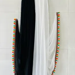 Chiffon Self Design Multicolor Women Dupatta-image-6