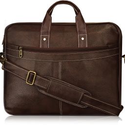 Brown Color Faux Leather 10L Office Laptop Bag For Men & Women SDBG16 Waterproof Messenger Bag-image-14