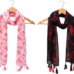 Printed Chiffon Women Multicolor Scarf, Stole, Fancy Scarf-image-67