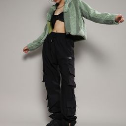 Campus Sutra Self Design Windcheater Crop Fleece Front Open Jacket image 3