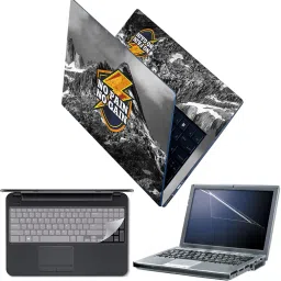 Techfit Full Body Laptop Skin with Screen Guard and Key Guard No Pain No Gain Mountains Combo Set-image-2
