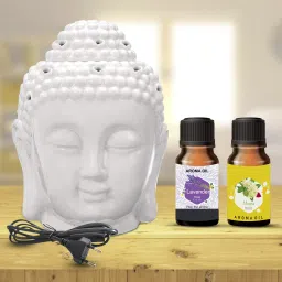 PEEPRESION Electric Buddha Aroma Diffuser Home Fragrance with Mogra,Lavender Aroma Oil 10ml Living Room, yoga room, meditation room Diffuser-22
