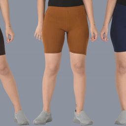 dollar missy Pack of 3 Solid Women Multicolor Cycling Shorts-picture-18