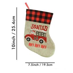TIED RIBBONS Set Of 3 Cream-Colored & Red Patterned Fabric Stockings Christmas Tree Ornament image 4