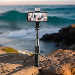 FRONY U13_R1S Bluetooth Selfie Sticks with Remote and Selfie Light Single Gimbal for Mobile-17