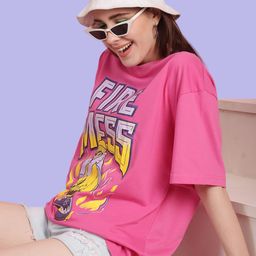 tromko Women Printed Round Neck Pure Cotton Pink T-Shirt-picture-27