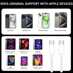 RoarX Type C 6 A 1 m Nylon Braided Fast Charging Type C to Type C Cable For iPhone 15 Plus image 5