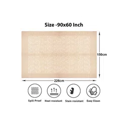 Kuber Industries Gold Toned Cashew Design Rectangular 6-Seater Table Cover image 4