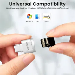 Zeitel Micro SD Card Reader Mini Type C Card Reader TF Card Reader with Keychain USB C Card Reader image 5