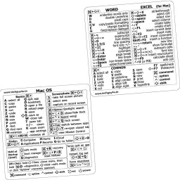 TechGuy4u Mac OS Word/Excel Quick Reference Keyboard Shortcut Stickers for MacBook Air/Pro/iMac/Mac/Mini Keyboard Skin-22