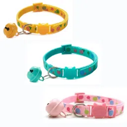 Cat Collars Set Of 3 With Bell,Kitten Kitty & Small Dogs Soft Adjustable Collar Dog & Cat Break Away Collar-19