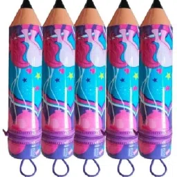 5PC Unicorn Cartoon Printed Pencil Shape Box for Kids Pen/Pencil-Zipper Pouch Stationery Case for Boys & Girls, Birthday Party gifts Art Plastic Pencil Box-image-12