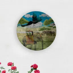 quirk india Green Mughal Safari Ceramic Decorative Wall Plate-picture-24