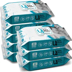Soft Cleansing Baby Wipes with Lid, Pack Of 8 | Moist Wet Wipes & Extra Thick-22