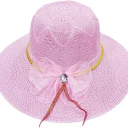 Trubliz Beach Hat for Summer Sun Protection Girl's Straw Sun Hat -Light Pink-image-14