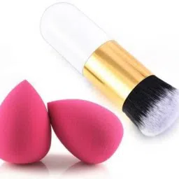 Extra Soft Foundation Brush with 2 Sponge puff blender - (Pack of 3)-10