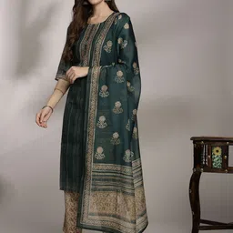 Anouk Women Ethnic Motifs Printed Kurta with Trousers & Dupatta-7