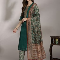 Anouk Women Ethnic Motifs Yoke Design Kurta with Trousers & Dupatta-28