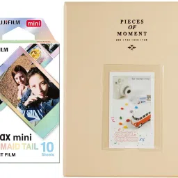FUJIFILM Mini 10X1 mermaid tail Instant Film With 128-sheet Beige Album for mini Film Roll-picture-0