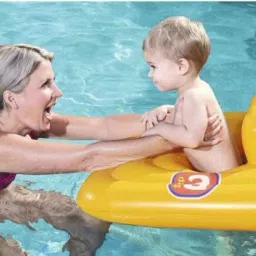 Baby Support Step A Swim Safe A 76cm,Yellow With Free Pump Inflatable Swimming Safety Tube-44