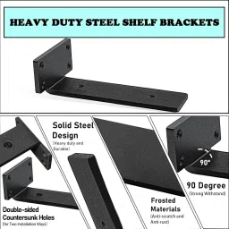 arjun impex Floating Shelf Bracket – Set of 6 L Brackets for Shelves & Wall Support 5 Inches Shelf Bracket image 3
