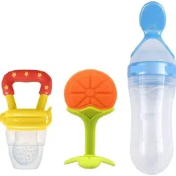 Baby Spoon Bottle Soother Teether Combo (Pack of 3) Teether and Feeder-1