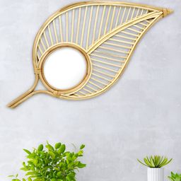 HABERE INDIA Beige Wall Decor Rattan Mirror-image-38