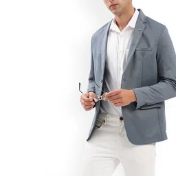 SHOWOFF Slim Fit Notched Lapel Single-Breasted Casual Blazer-image-68