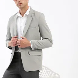 SHOWOFF Slim Fit Notched Lapel Single-Breasted Casual Blazer-image-25